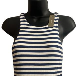 Navy and White Striped Nautical Form Fit Dress Sz XS NWT